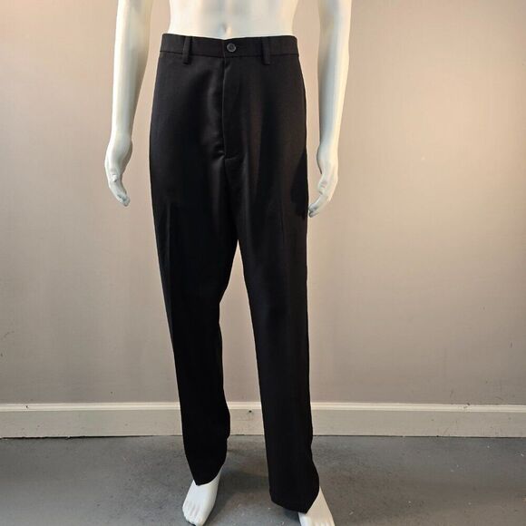 Haggar Black Dress Pants Mens 38 x 32 Classic Fit  Cool 18 Adj Waist - Picture 1 of 9